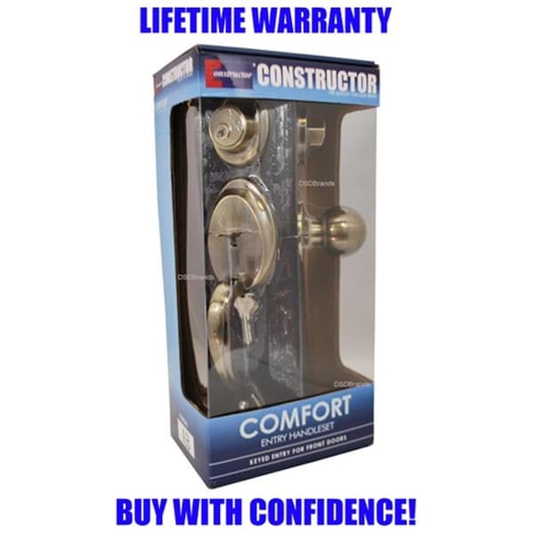 Constructor Comfort Entry Lock Set with Door Lever Handle, Antique Bronze CO93408 - main